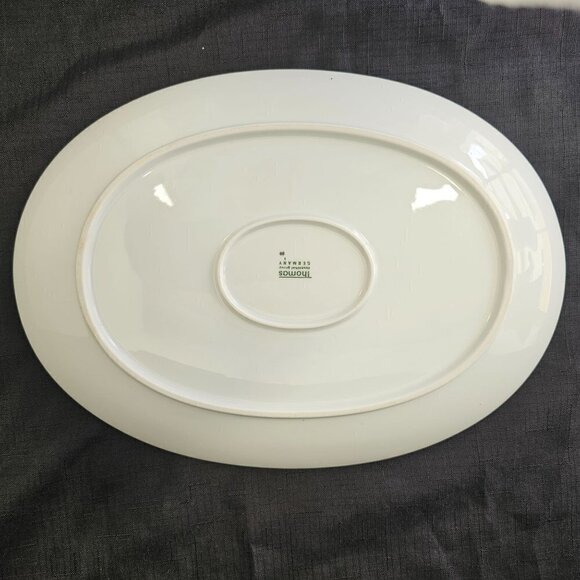 90s German Rosenthal Serving Platter Oval White Porcelain Gold Trim 13" x 9" - Picture 7 of 8